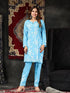 Fizaa Chikankari Short Modal Kurta Set - Blue